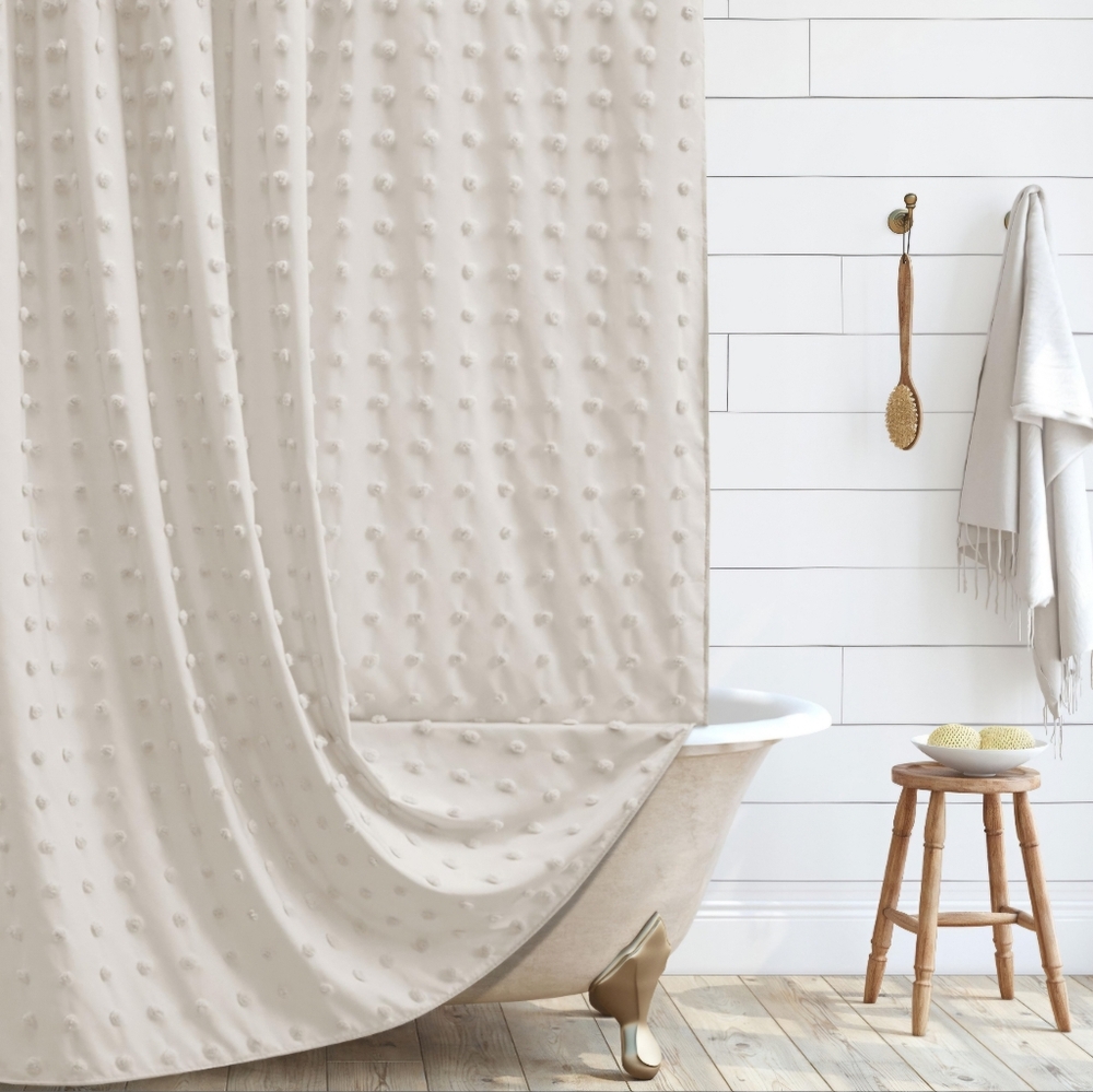 Textured Cream Shower Curtain